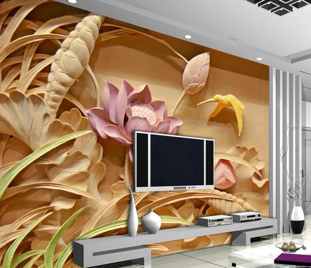 Wood-carving-lotus-mural-TV-backdrop-3d-wallpaper-flower-3d-wallpaper-living-room-Home-Decoration (1)