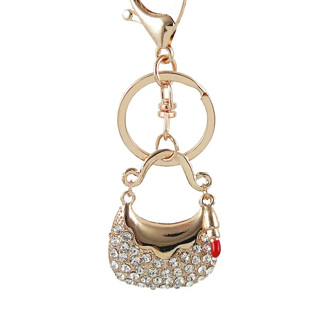 

Creative Rhinestone Handbag Style Keychain Crystal Jewelry Alloy Bolsos Keyring Charm Car Keyfobs Women Bag Decoration Gift