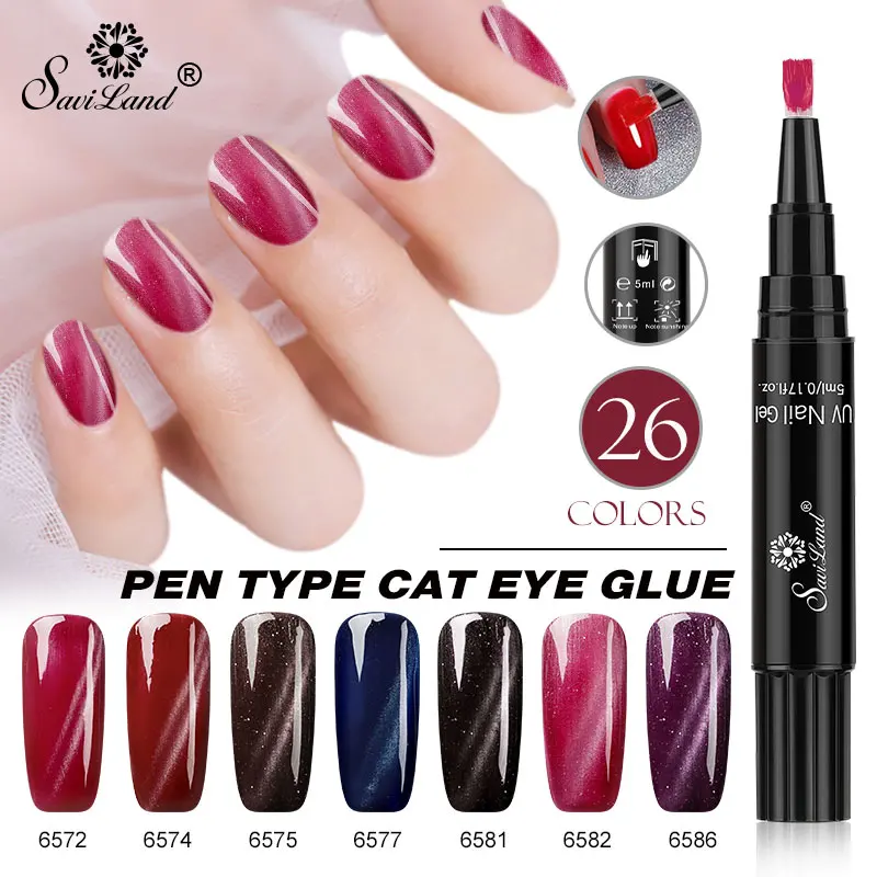 

Saviland Newest Cat Eye Series Nail Polish Pen Dawdler Nail Art Gel Soak Off Nail Gel Varnish Semi Permanant Gel Lacuqer