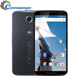 Motorola Google Nexus 6 XT1103 XT1100 3 ГБ оперативная память 32 ГБ/64 встроенная 4 ядра г LTE сотовый телефон 5,96 "дюймов 13MP Восстановленное