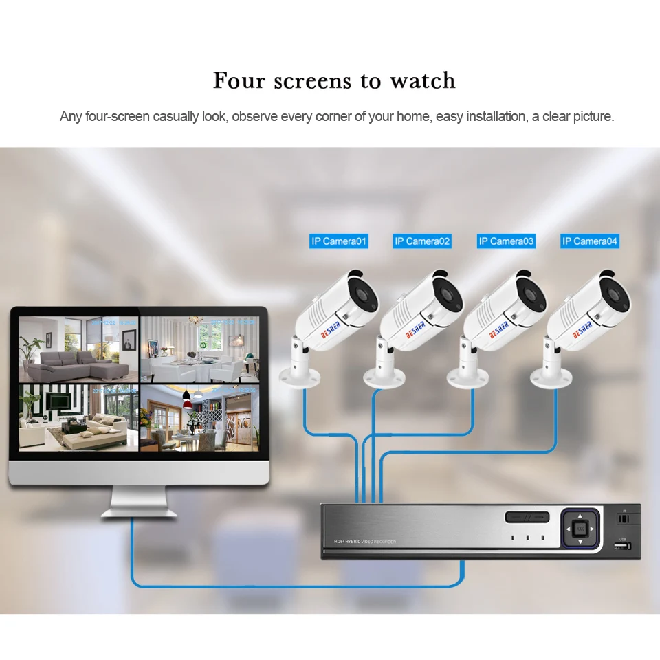 Система видеонаблюдения BESDER Full HD 1080P 8 каналов NVR PoE 48 В IP камеры 1080P|nvr 1080p|nvr 8chnvr 8ch