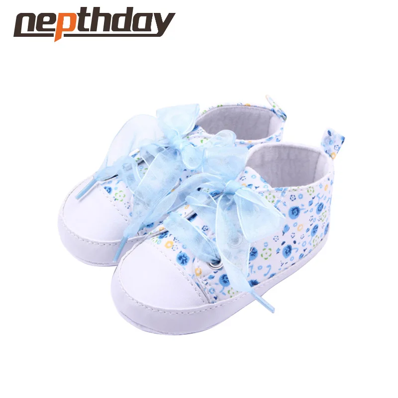

2019 nepthday riband First Walkers baby flower shoes Lace-Up girl shoes 14-325