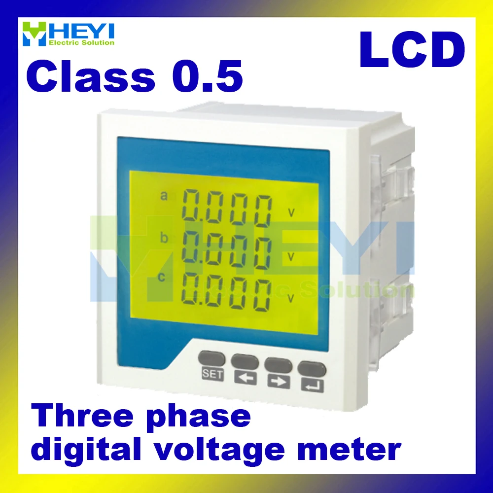 Three phase digital voltage meter AC voltage meter LCD RH 3AVin