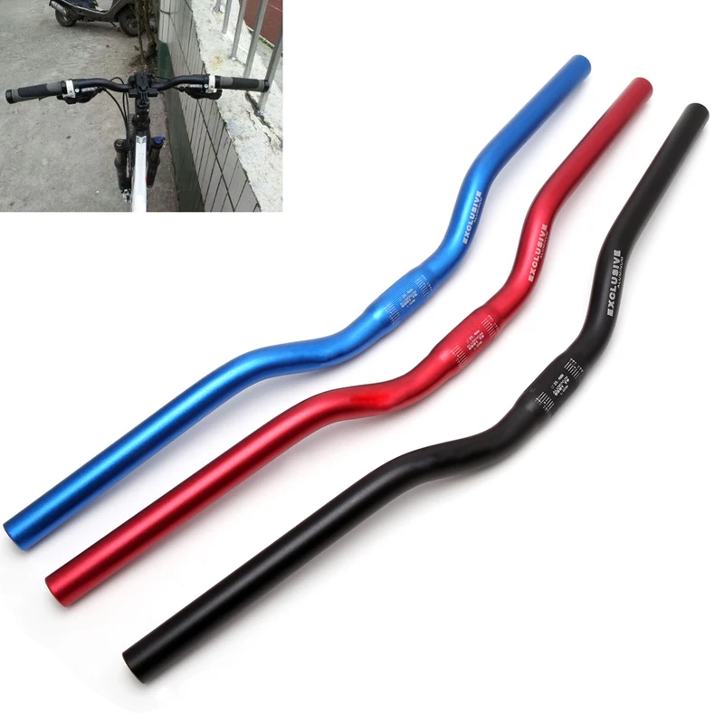 

Bicycle MTB Bike Handlebar 25.4mm 62cm Riser Bar For Mountain Road Bike Bicycle Aluminum Alloy Handlebar