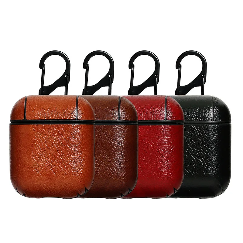 

Earphone Case For Apple Airpods Strap PU Leather Bluetooth Headphone Air Pods Cover Case Pouch AirPod Accessories
