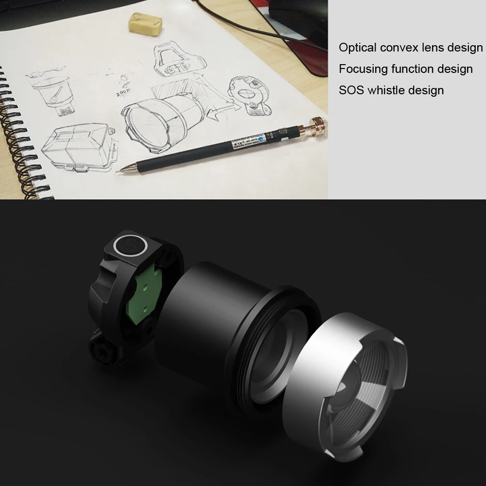 BORUiT B13 XM L2 светодиодный налобный фонарь 18650 лм 3 режимный зуммируемый