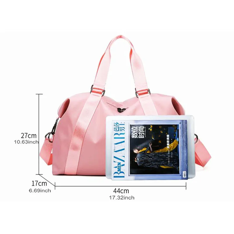 Sport Bag For Women Pink Men Gym Nylon Storage Bag Waterproof Travel Duffel Bag Shoulder Carry On Handbag For Fitness  Gym Sack
