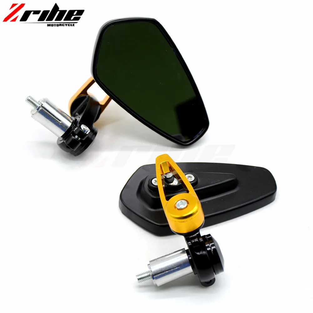 for Universal Black/Gold Motorcycle Motorbike Scooter Billet Aluminum 7/8&amp;quot; 22 Bar End Side Rearview Mirrors For Suzuki GS500E/L
