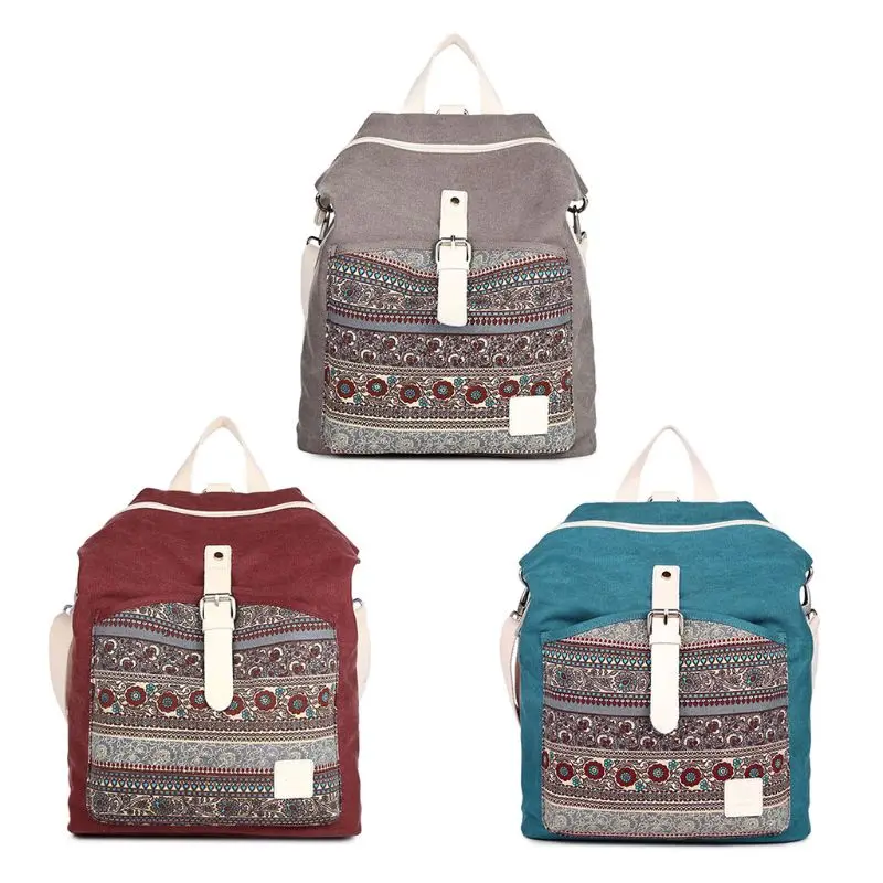 

top quality women backpack canvas backpack female double shoulder multi-purpose daily travel bag backpacks crossbody bags