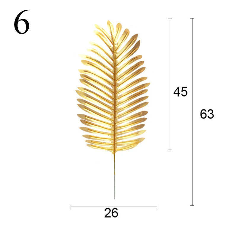 1 шт., искусственные растения монстера, пластиковые длинные золотые листья эвкалипта, украшения для дома и сада, аксессуары, декор для фотографии, листья - Цвет: 6