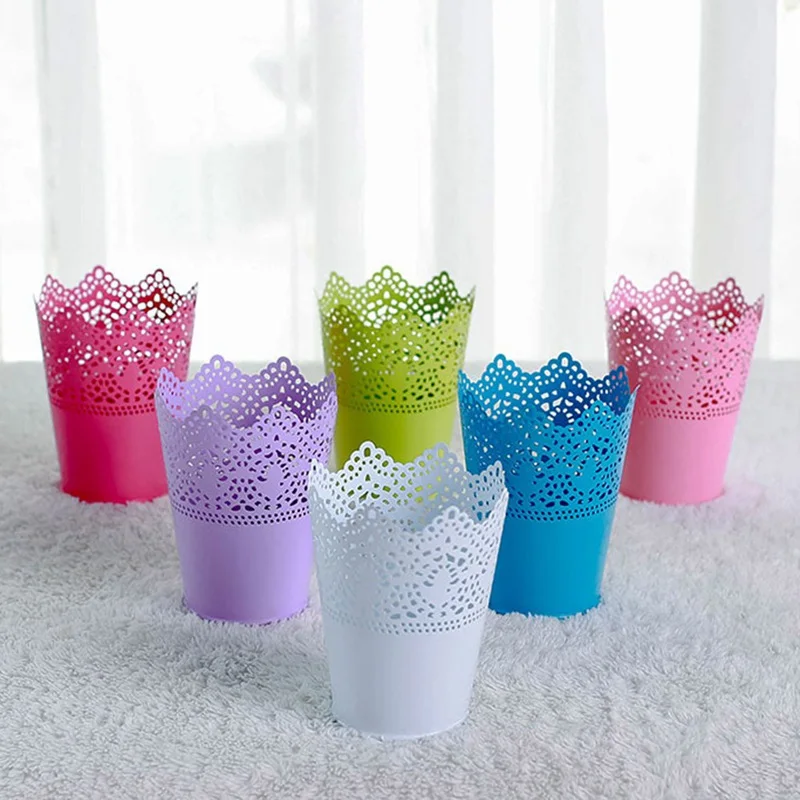 

Hollow Metal Rose Flower Design Makeup Brushes Storage Bottle Fashion Cosmetics Make Up Pen Pencil Organizer Cup Desk Holder