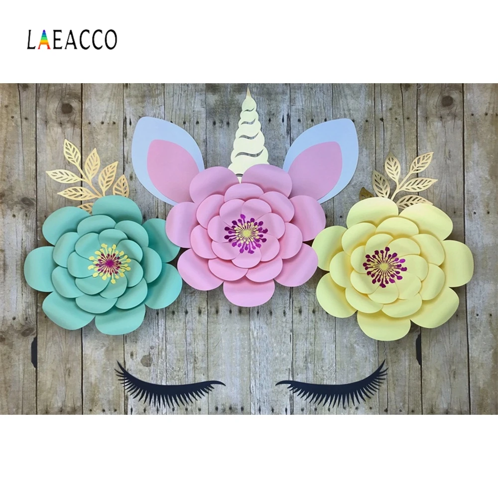 

Laeacco Communion Decoration Party Unicorn Backdrops Flower Planks Photographic Prop Photography Backgrounds For Photo Studio