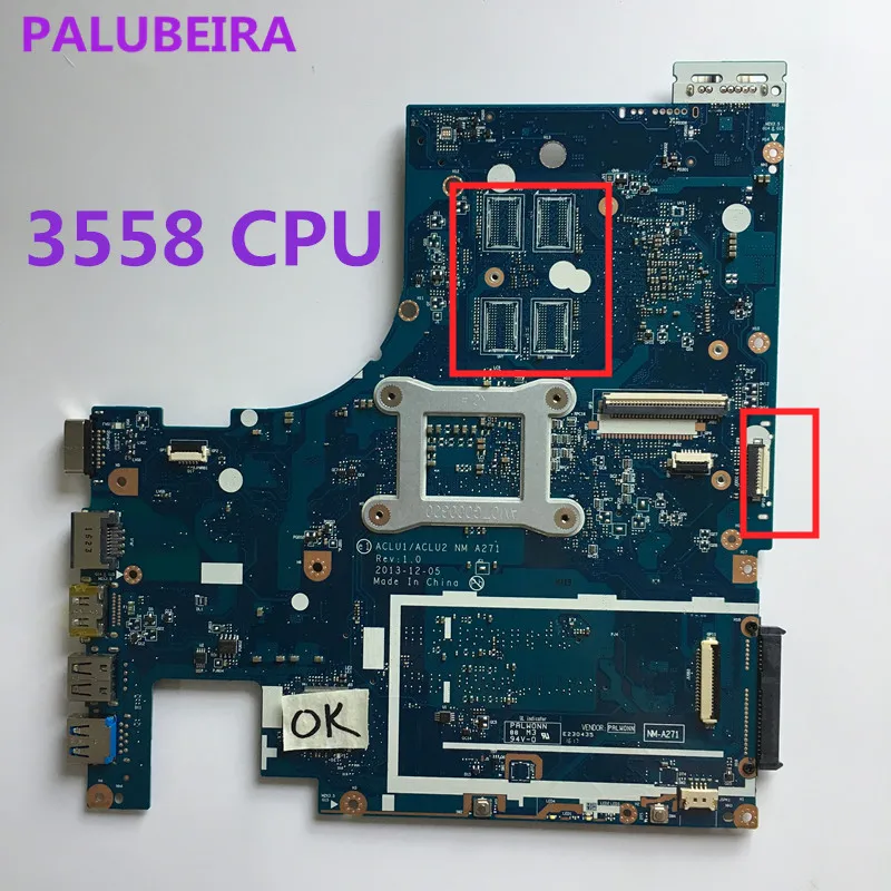 PALUBEIRA Бесплатная доставка G50 70 для Lenovo Материнская плата ноутбука ACLU1/ACLU2 NM A271 с 3558