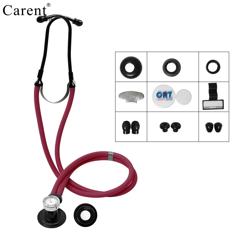 Carent многофункциональный стетоскоп часы медицинский профессиональный стетоскоп-колокольчик головка звуковой аварийный медицинский техник - Цвет: black red