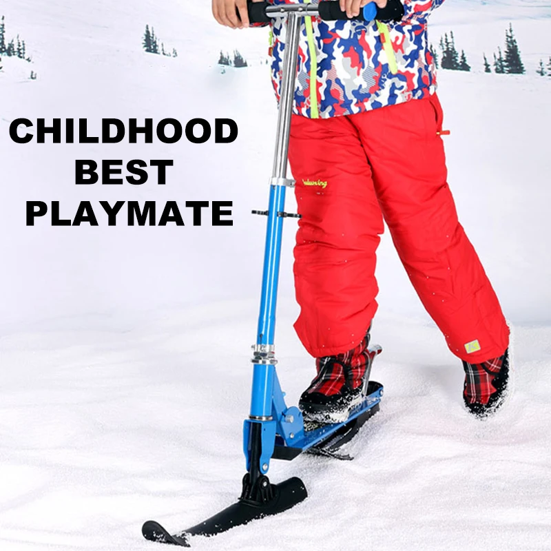 Сноуборд и лыжи сани открытый Рождественский подарок Многоцветный зимний Портативный железный ПВХ двойного назначения с тормозом снег скутер Skibob