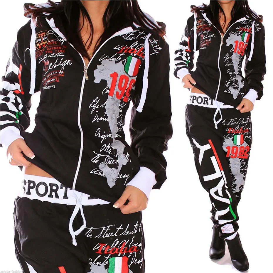 Price ZOGAA 2019 Brand New Women Two Piece Set Tracksuit Outfits for Womens Hooded Sweatshirt Sweat Suits Printed Sportswear Suit