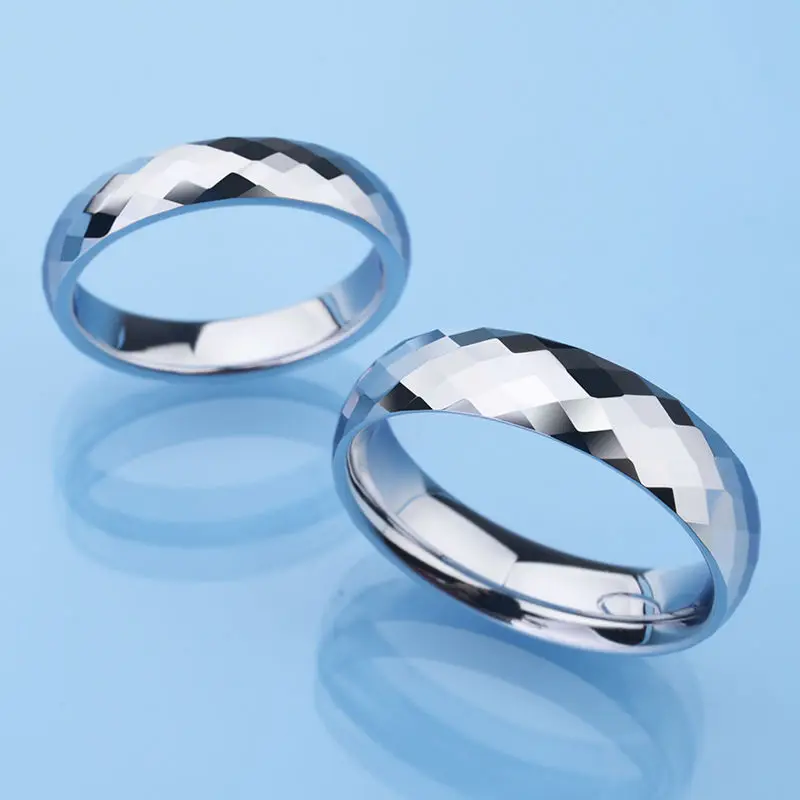 Новая мода граненный дизайн 85.7% вольфрамовые кольца устойчивый к царапинам 4 мм