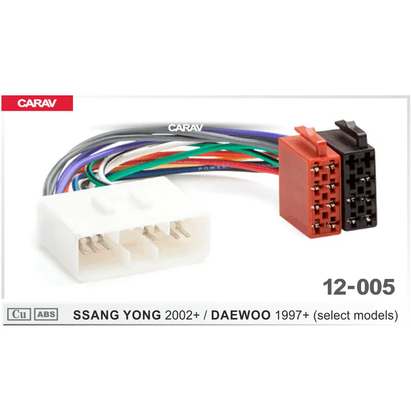 

CARAV12-005 ISO Radio Adapter for SSANG YONG 2002 for DAEWOO 1997+ Wiring Harness Connector Lead Loom Cable Plug