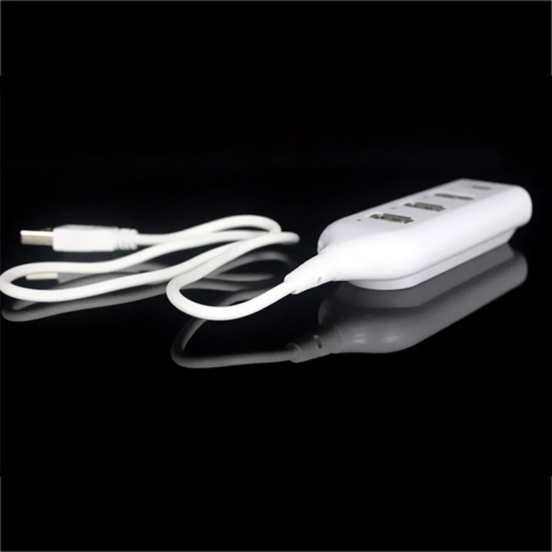 Colohas High Speed Mini 4 Port USB 2.0 HUB USB Port Extension Adapter for Laptop Computer PC Peripherals Accessories White Black