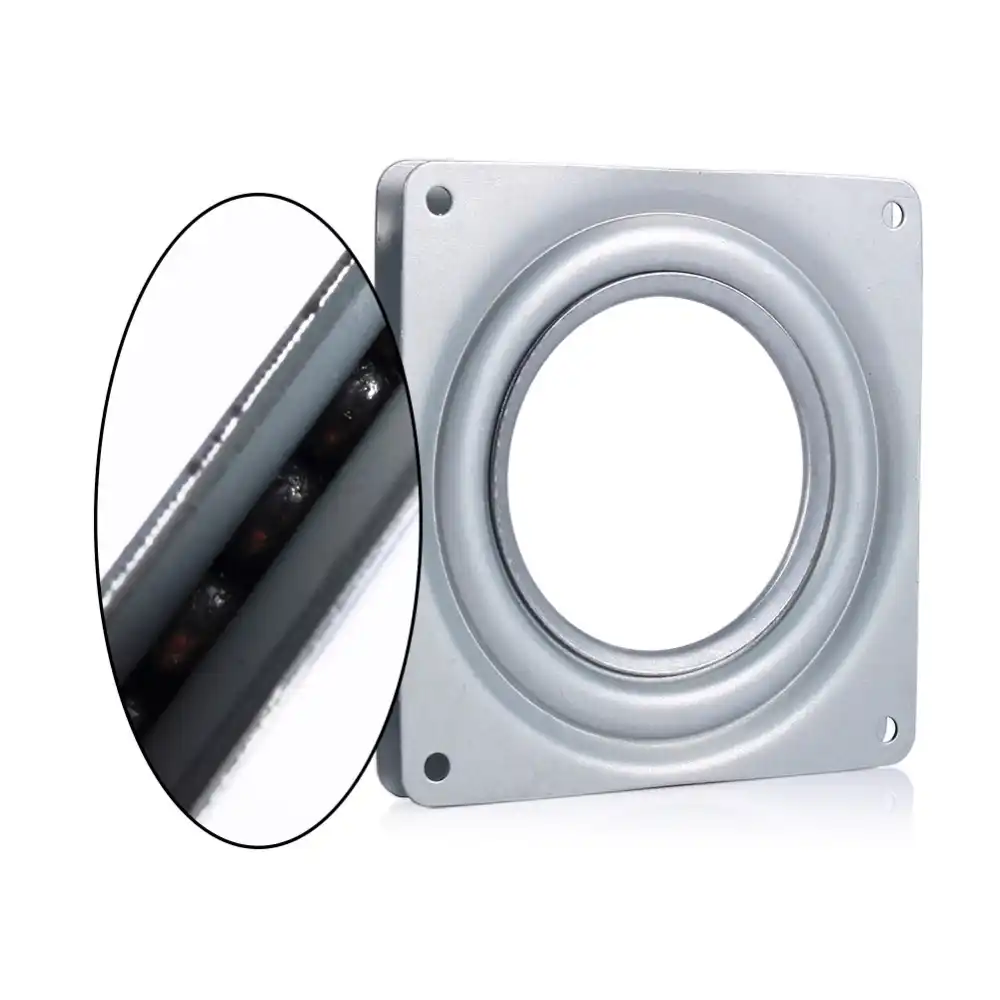 rodamientos de plataforma giratoria Lazy Susan cuadrada de 4 pulgadas Placa de rodamiento giratoria Placa giratoria de metal con soporte para TV Lazy Susan H Placa giratoria giratoria cuadrada de 4