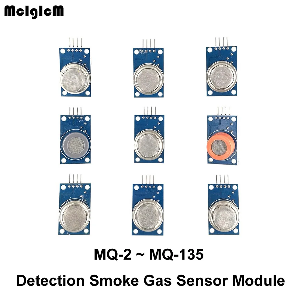 

MCIGICM Gas detection module MQ-2 MQ-3 MQ-4 MQ-5 MQ-6 MQ-7 MQ-8 MQ-9 MQ-135 Detection Smoke methane liquefied Gas Sensor Module