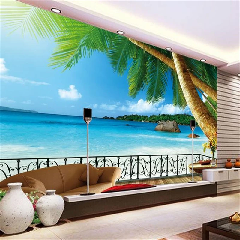 

beibehang 3d stereoscopic spatial extension sea views murals Europe TV backdrop wallpaper living room bedroom murals wall paper