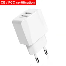 

EU Dual USB 5V2.1A Phone Charger Adapter for iPhone 7 8 plus Universal Europe Travel Adapter for Samsung Galaxy S7 Charger