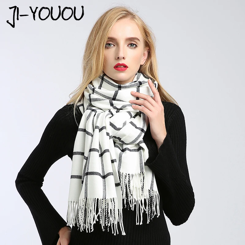 Buy scarves women high fashion 2018 winter scarf plaid