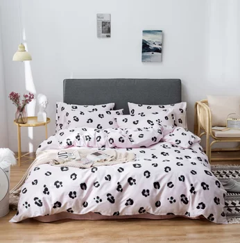 

Pink Bedding Set Leopard Print Luxury Bed Set Cotton Twin Queen King Size Duvet Cover Set Pillowcase Bed Sheet 2styles