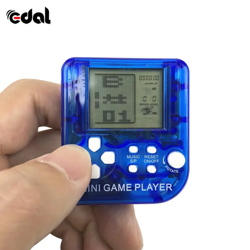 

Mini Classical Game Tetris Electronic Cyber Machine Education Toys For Kids Game Keychain Gifts color random