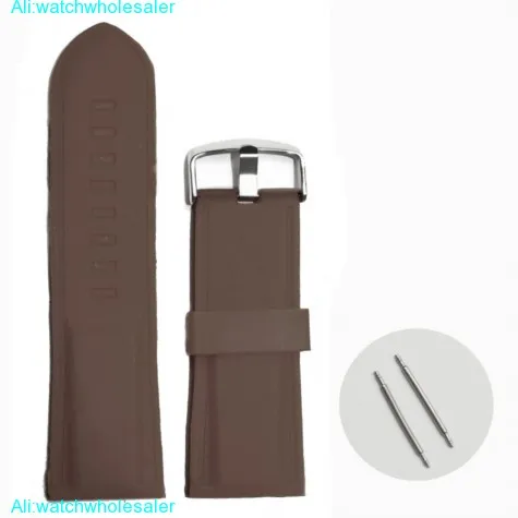 28mm Dark Brown Silicone Jelly Rubber Unisex Watch Band Straps WB1054K28JB