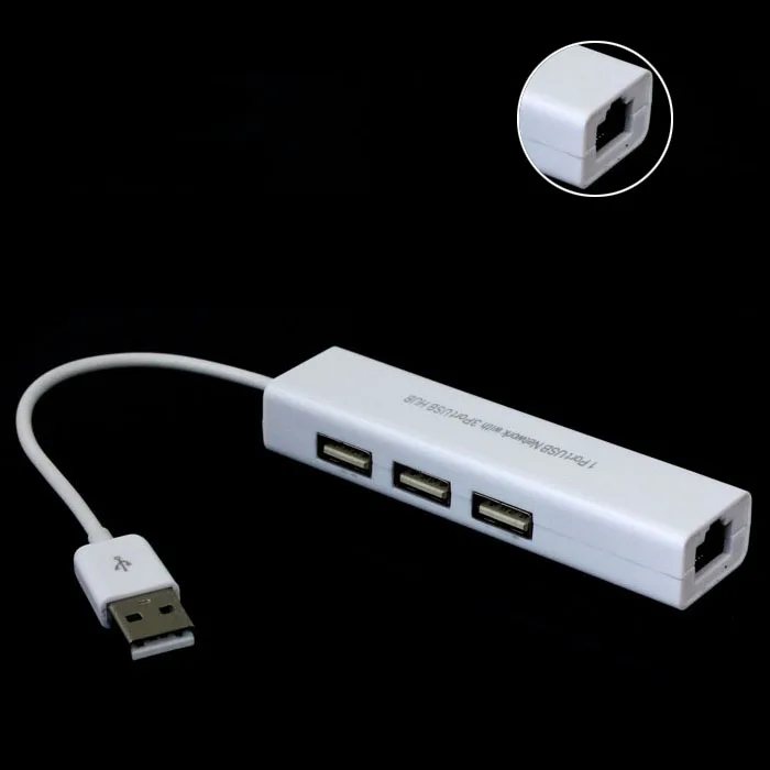 CARPRIE USB к RJ45 Ethernet Сетевая карта адаптера с 3 портами портов концентратор 6J13 Прямая