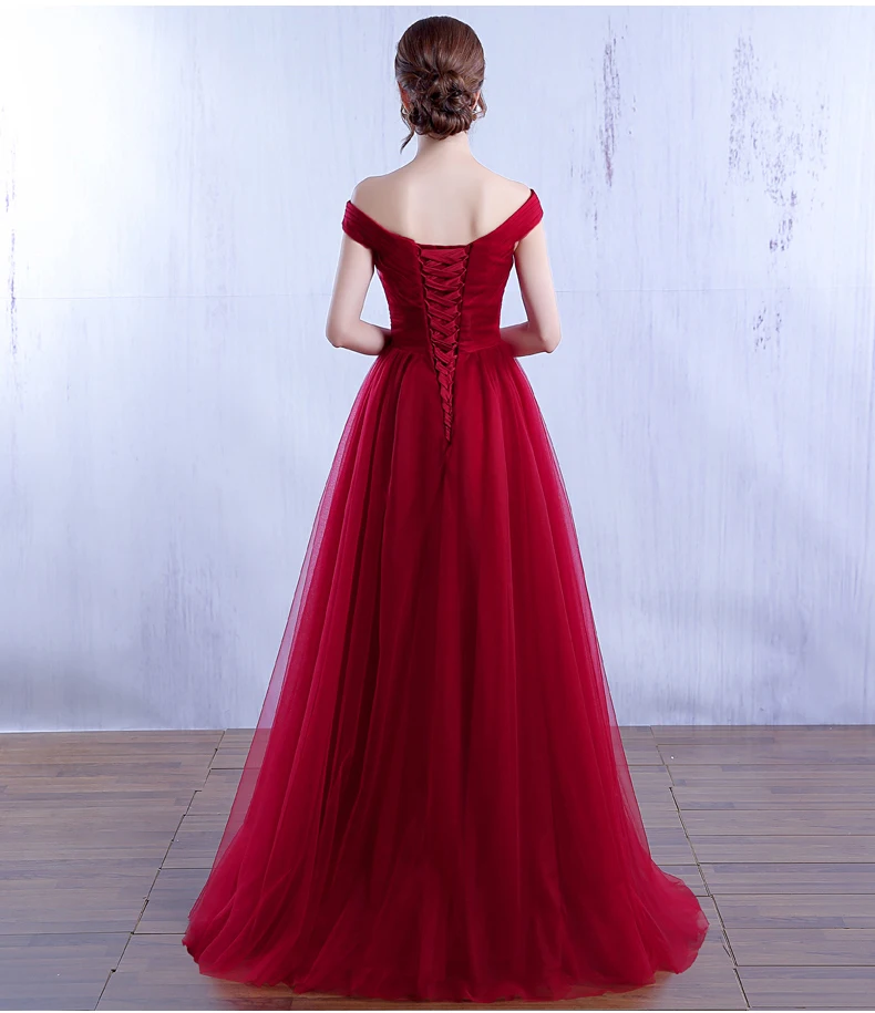 Vestido De Madrinha марсала новый сексуальный вырез с открытыми плечами Кепки рукавами