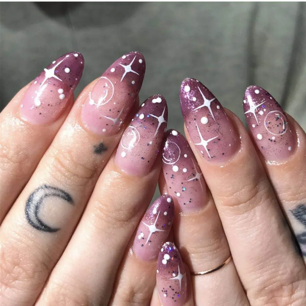 Hanyi-174 Луна Звезда стикеры 3D на ногти Nail Art Наклейка шаблон инструмент для ногтевого дизайна украшения