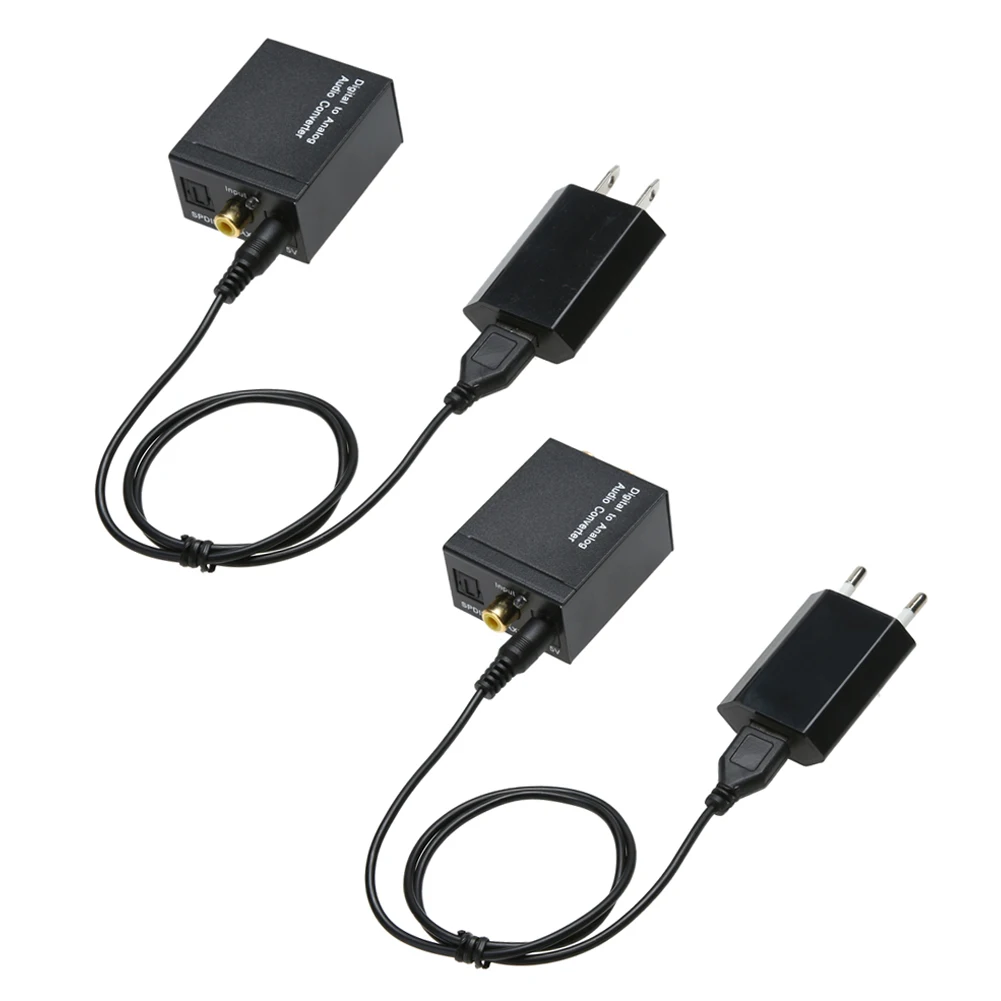 

3.5MM Optical Coaxial Toslink Digital to Analog Audio Converter Adapter RCA L/R Audio Adapter US/EU Plug