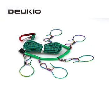 

DEUKIO Fishing Lock Stainless Steel Colorful Metal Buckle 5 Buckles 5 Meters Green Preparation Line Fishing Gear Pesca