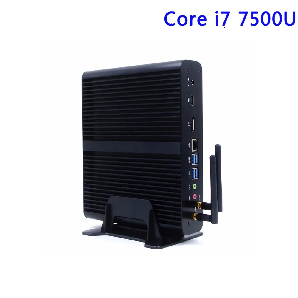 [Core i7 7500U i5 7200U i3 7100U] 7th Gen Kaby Lake безвентиляторный мини-ПК домашний кинотеатр персональный компьютер Windows 10 неттоп 4K HD Wifi
