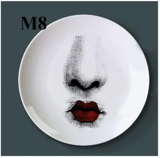 Модный стиль итальянский дизайнер Fornasetti декоративные подвесные тарелки Лина Кавальери лицо модель блюда керамика красота Ремесло Декор - Цвет: M8