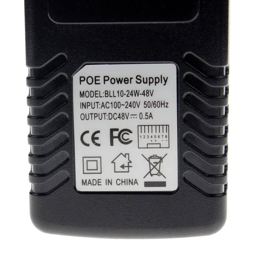 XINFI 48 В 0.5A 24 Вт PoE инжектор IEEE802.3af PoE источник питания США ЕС Разъем для IP камеры/AP/IP телефона