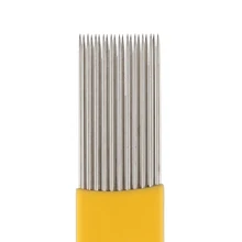 100 шт. постоянный Макияж Руководство татуировки брови конические лезвия желтый 21 Вышивка Крестом Иглы Руководство татуировки брови конические лезвия microblading