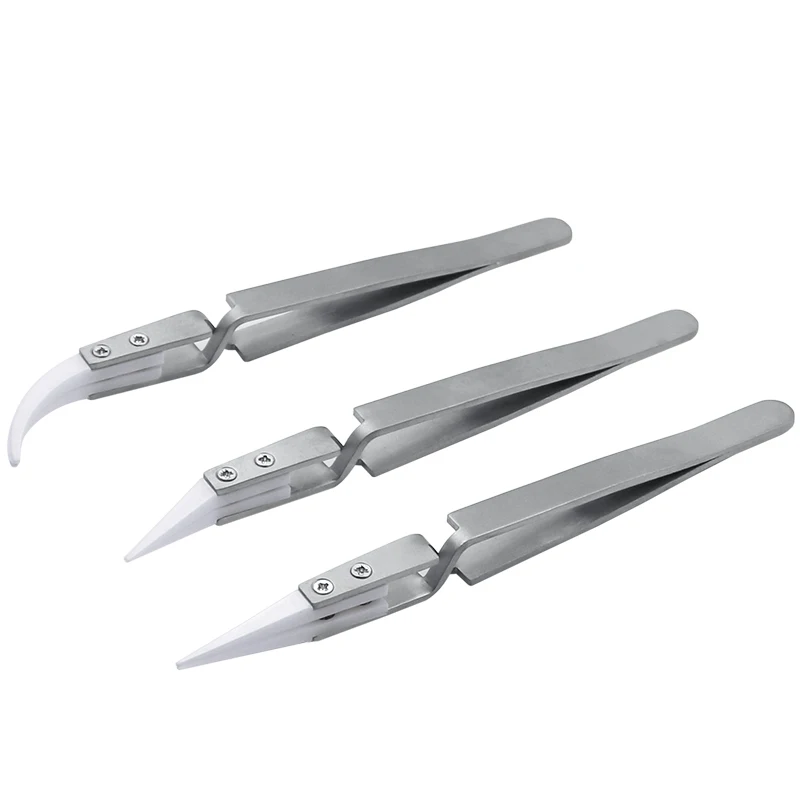 Tweezer tool precision tweezers 1pc stainless steel for eyelash-false clip makeup nail art