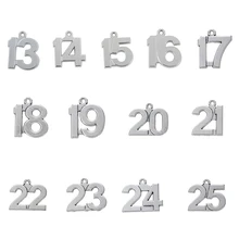 Skyrim 20 piezas 13-25 Número de la suerte, amuleto de cumpleaños para la fabricación de la joyería DIY hecho a mano colgante 13 14 15 16 17 18 19 20 21 22 23 24 25