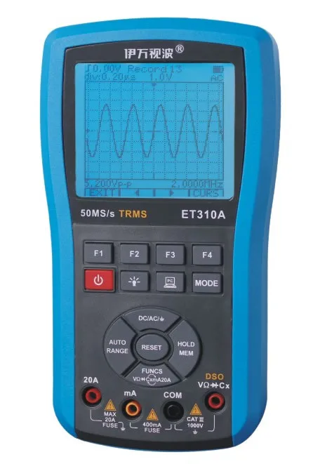 Ew ET310A Ручной цифровой осциллограф 10 м ширина полосы 1CH 50 мс/с TRMS мультиметр
