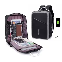 HHYUKIMI Многофункциональный USB зарядки Для мужчин 15 дюймовый ноутбук рюкзаки модные мужские школьная сумка рюкзак для отдыха и путешествий