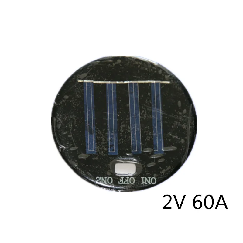 

Polycrystalline silicon/Poly Solar Panel Round 77MM 2V 60A 0.12W with Switch Hole solar glue board