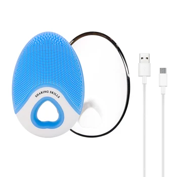 

Wireless Portable Electric Vibration Facial Cleansing Brush Skin Remove Pore Cleanser Waterproof Silicone Face Massager