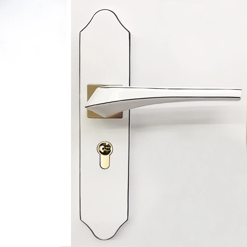 Высококачественный алюминиевый сплав, современный замок безопасности, дверная защелка, Мебельная ручка, замки, дверная ручка с замком для гостиной, спальни - Цвет: 1901 White