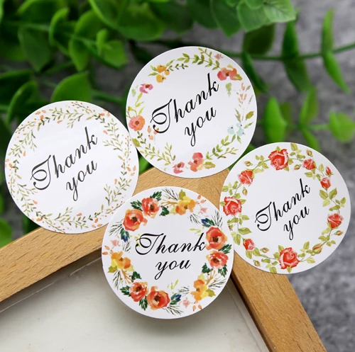 

120pcs/lot Dia 3.5cm Lovely Thank You Stickers Paper Gift Seal Sticker Handmade Packing Label Stationery Supplies(ss-1646)