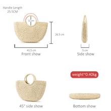 Handmade Straw Handbag Fashion Tote bag