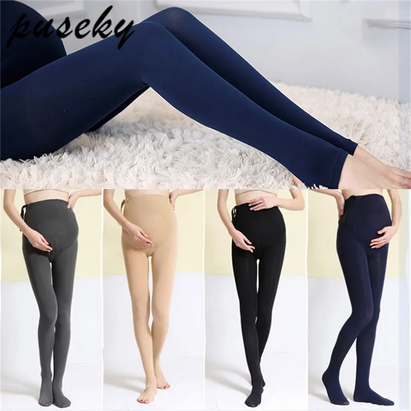 

Puseky Maternity Clothes Winter Solid Color Adjustable Leggings For Pregnant Women Thick All Match Pregnancy Trousers Polainas